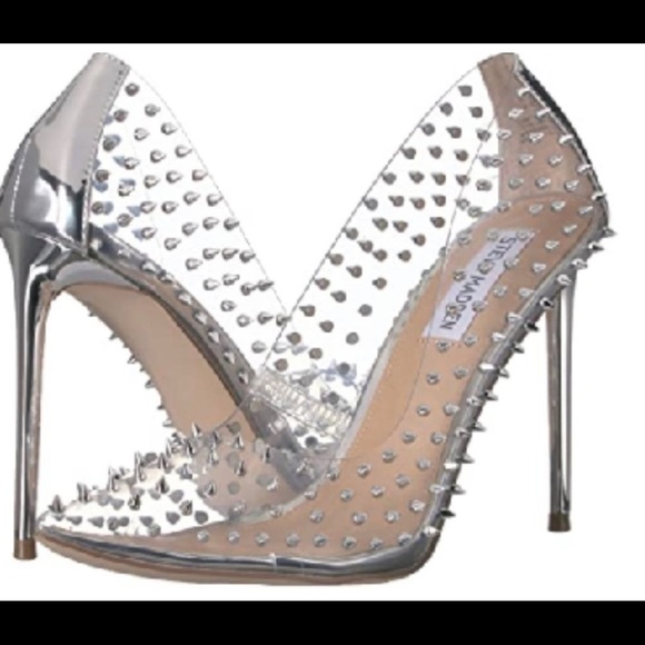 Steve Madden Shoes - Clear Steve Madden studded 4" Vala-s heels